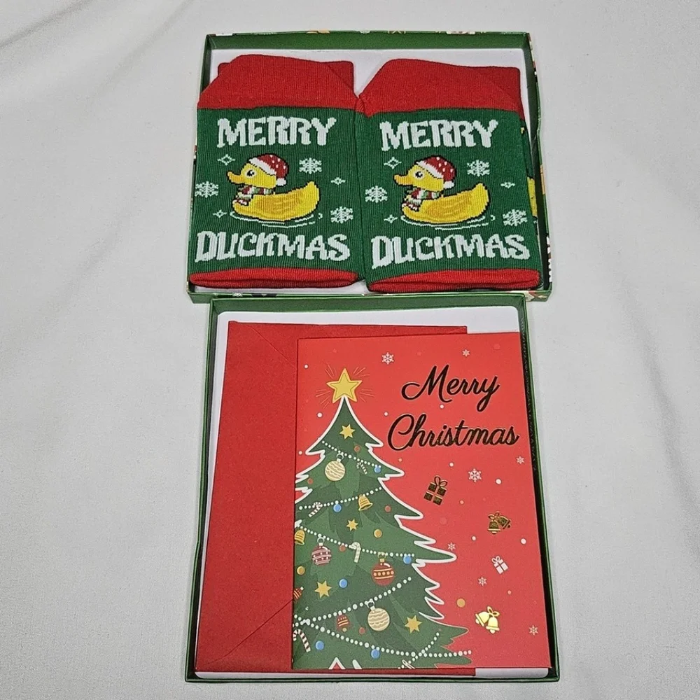 New Little Kids Happypop Merry Duckmas Christmas Rubber Duck Socks Gift S 2-3 yr